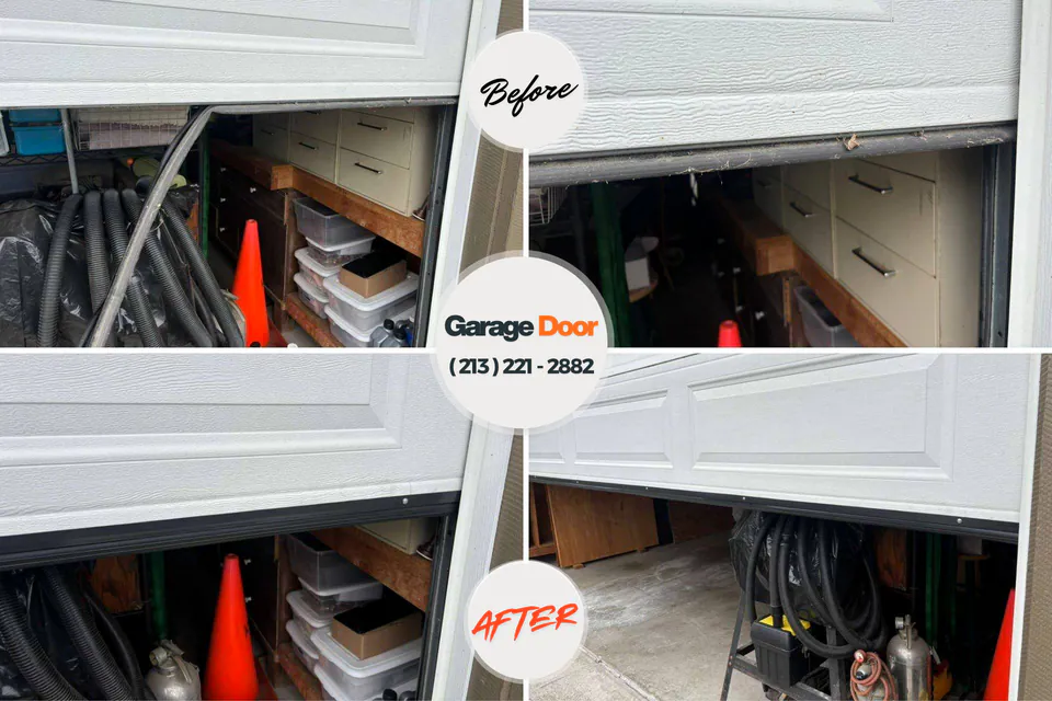 Before and after: garage door repair Klamath Falls, OR